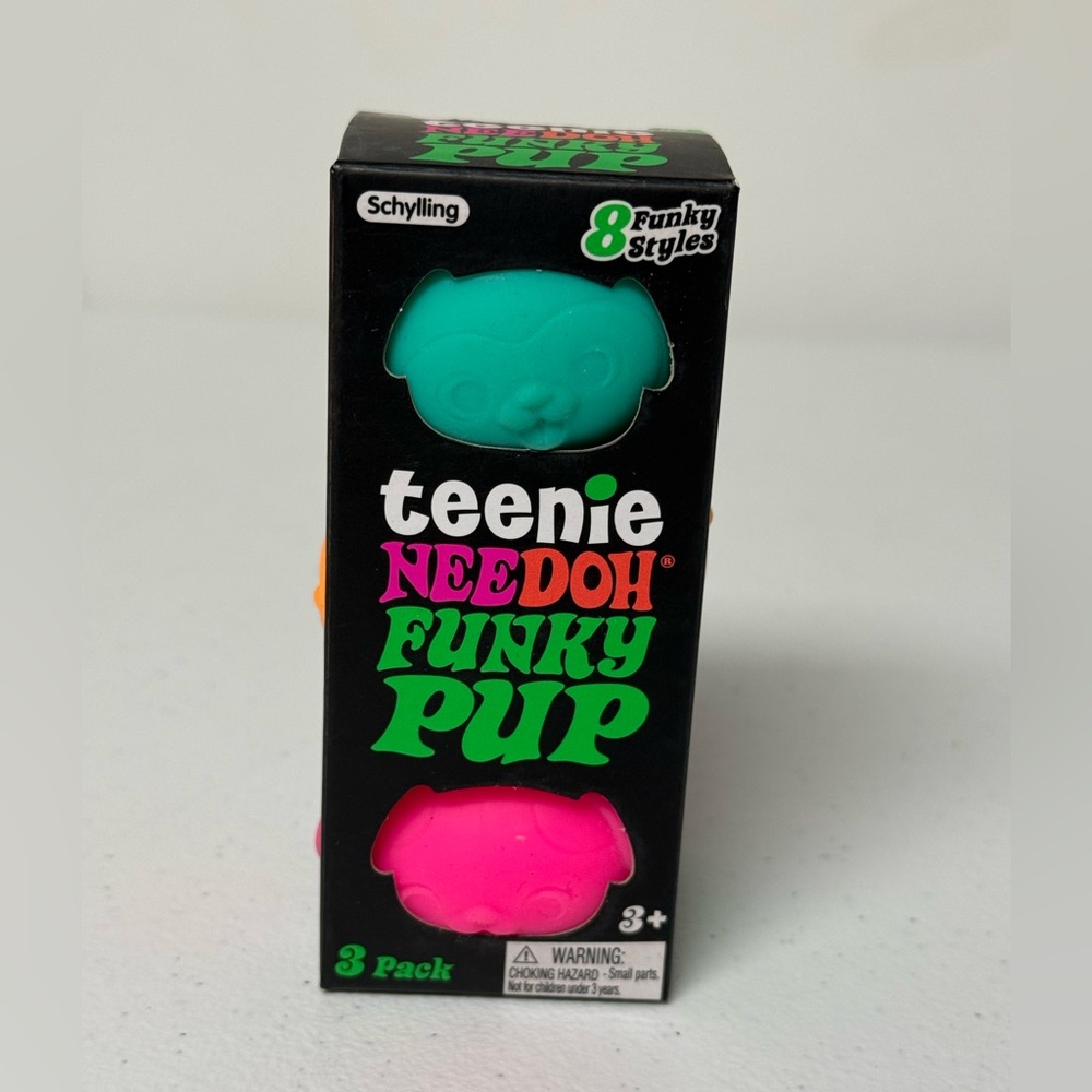 teenie NEE DOH Funky Pup 3-Pack - Teal & Hot Pink
